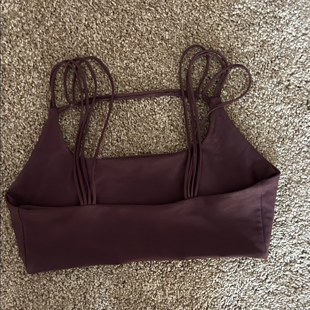 Mikoh Deep Burgundy Strappy Bikini Top